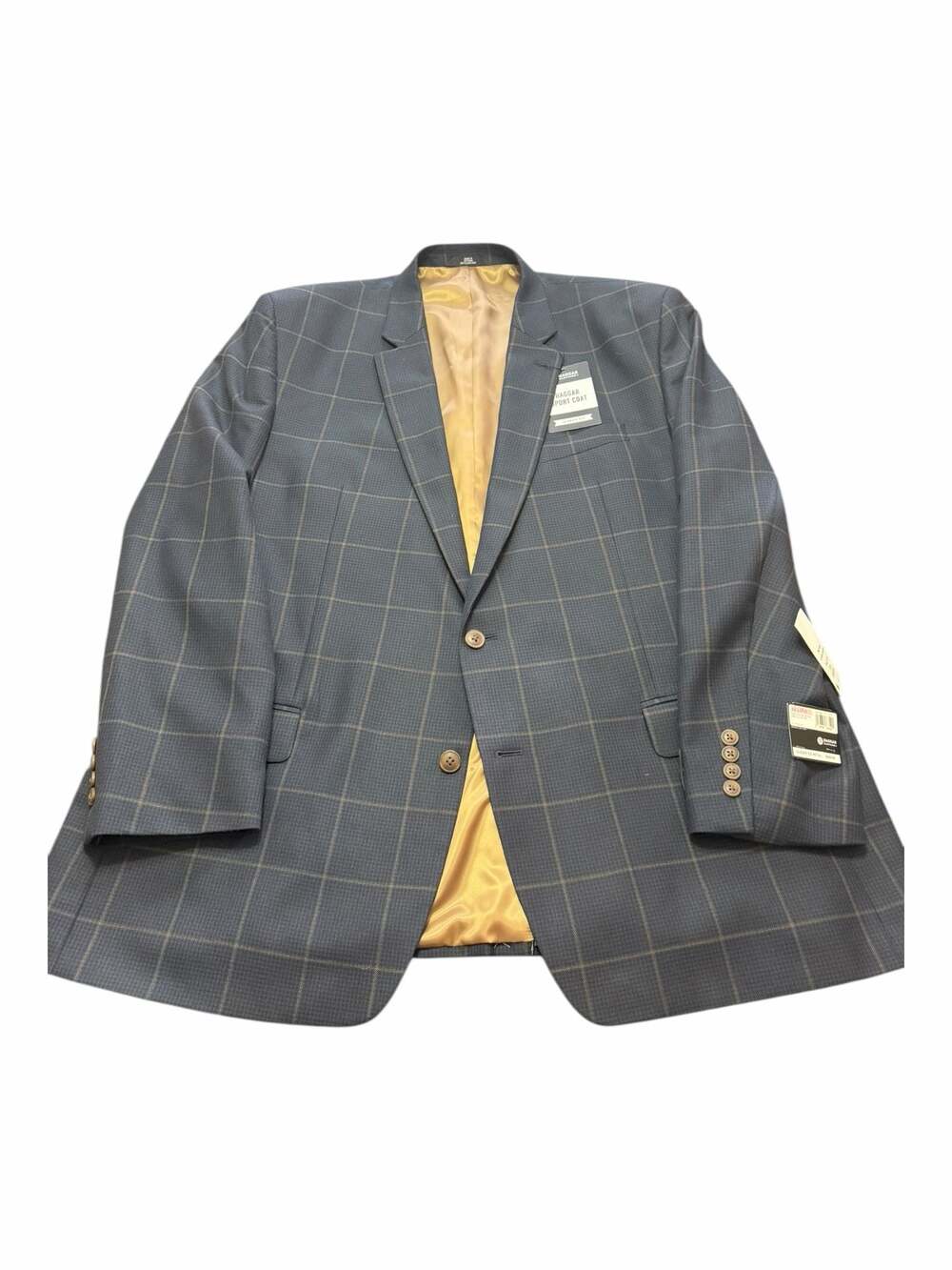 Haggar Classic Fit Windowpane Plaid Sport Coat Size 52 Long